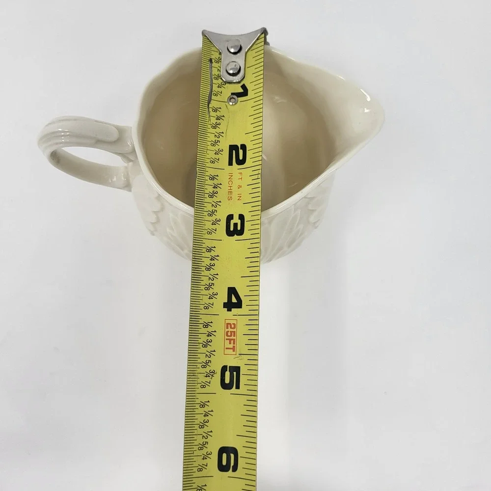 Lenox‎ Cottage Collection creamer ivory embossed acanthus Leaf No Trim